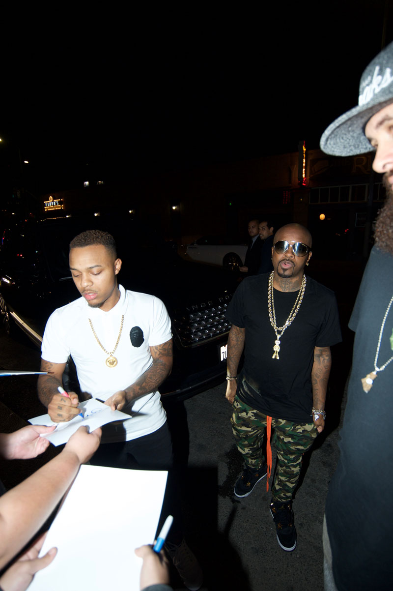 Bow Wow and Jermaine Dupri are seen arriving at Christina Milian's birthday party in Hollywood, Los Angeles, CA.