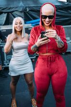 Amber Rose, Blac Chyna, and 21 Savage is seen at the Day n Night Festival in Anaheim, California.