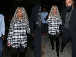 Blac Chyna gets escorted to her car as she parties at the newly opened club The Diamond District in Hollywood
