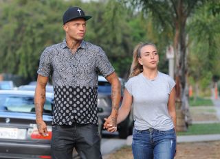 Model Jeremy Meeks and fiancee Chloe Green buying 4 cartloads of goodies at Target for Hurricane Harvey relief. Chloe was seen wearing her new engagement ring while going to a Hurricane Harvey donations party in Los Angeles, California.