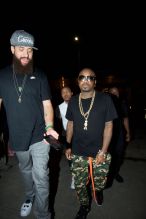 Bow Wow and Jermaine Dupri are seen arriving at Christina Milian's birthday party in Hollywood, Los Angeles, CA.