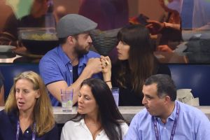 Justin Timberlake and Jessica Biel share a kiss at Day 6 of the US Open to watch Roger Federer play in NYC.