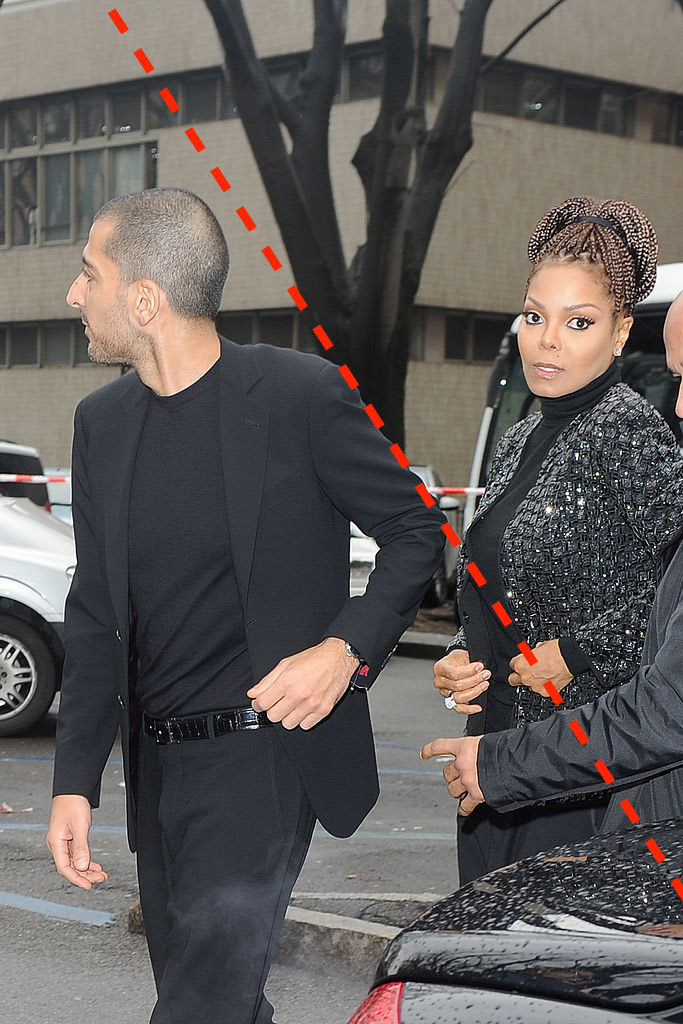 MILAN, ITALY - FEBRUARY 25:  Wissam al Mana and Janet Jackson arrive at the Giorgio Armani fashion show as part of Milan Fashion Week Womenswear Fall/Winter 2013/14 on February 25, 2014 in Milan, Italy. 