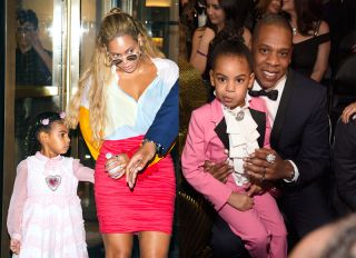Blue Ivy with mom Beyonce and dad Jay Z