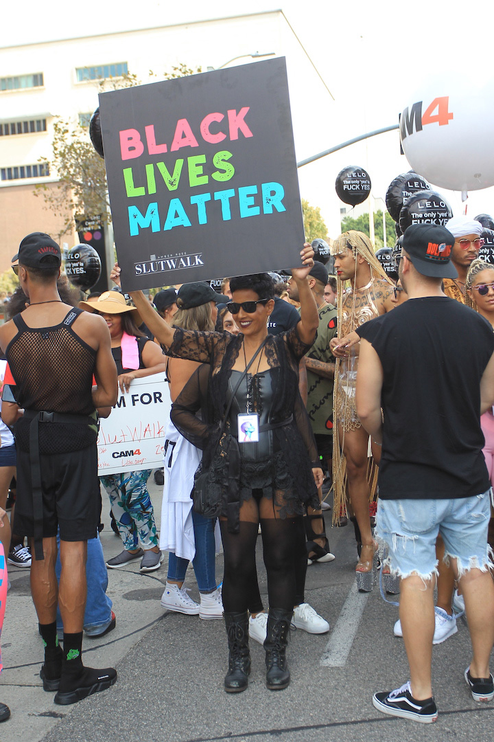 Amber Rose's mom, Dorothy Rose supports her daughter at Slutwalk in Los Angeles, CA.