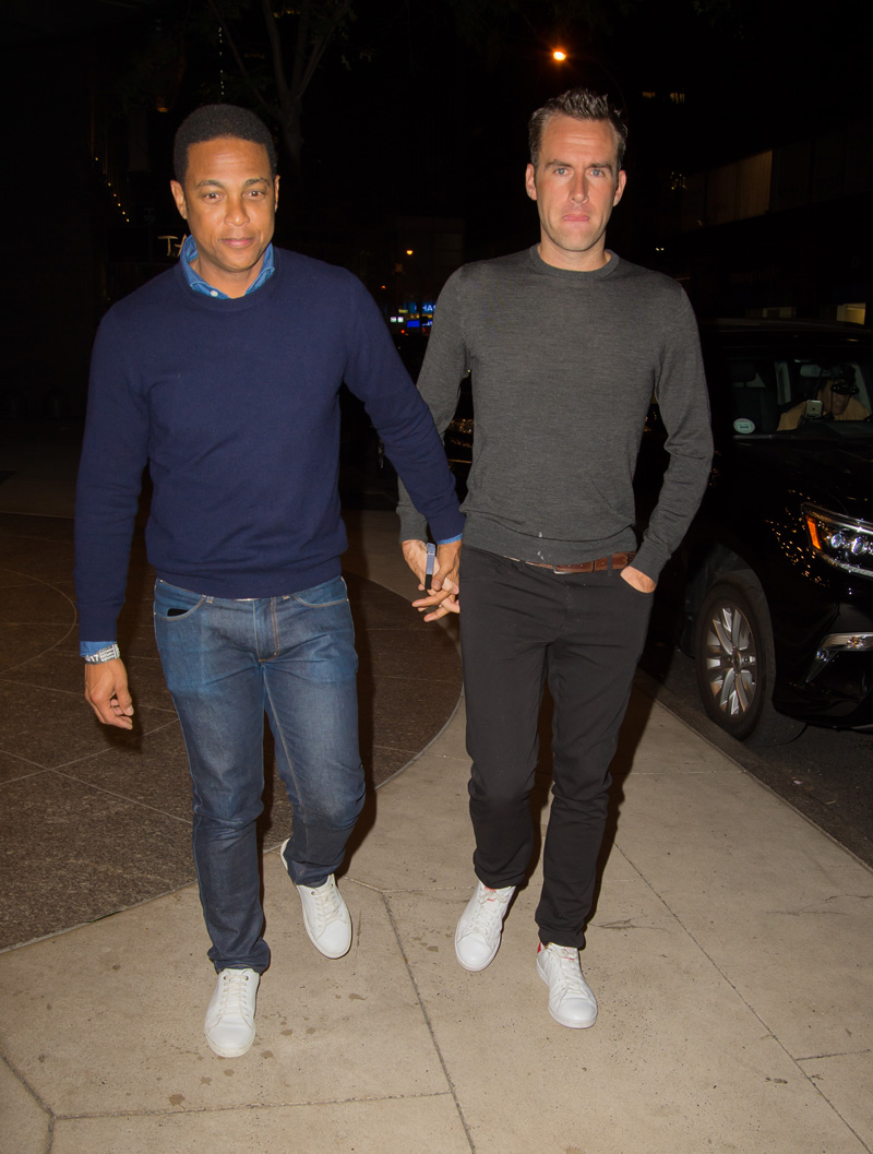 Don Lemon holds hands with a mystery man after the 'Saturday Night Live' after party at TAO Restaurant in New York City, New York.