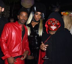 Tim Weatherspoon, Kelly Rowland and Jermaine Dupri attend Ciroc Kicks Off Halloween with Lenny S. & Kelly Rowland's Costume Couture at Poppy on October 29, 2017 in Los Angeles, California.