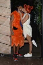 Jasmine Saunders and Terrence J Arrive to Kelly Rowlands Halloween Party