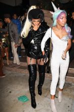 Kelly Rowland is spotted leaving her Halloween party with a friends in Los Angeles, California, USA.