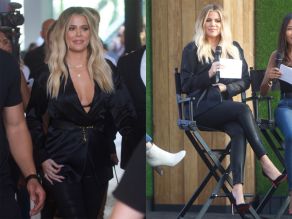 Khloe Kardashian is seen at Good American event in Los Angeles.