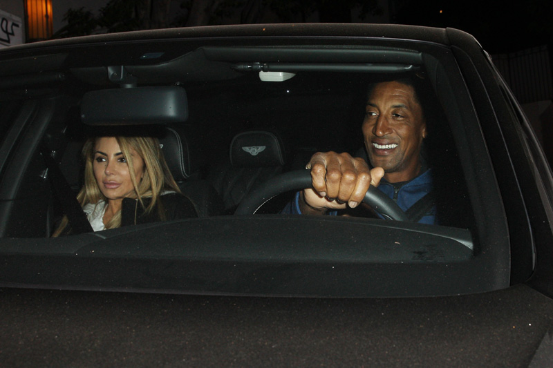 Scottie Pippen and wife Larsa Younan are spotted leaving the Chateau Marmont Hotel after having dinner with Kourtney Kardashian in