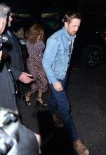 Ryan Gosling and Eva Mendes hold hands after the 'Saturday Night Live' after party at TAO Restaurant in New York City, New York.