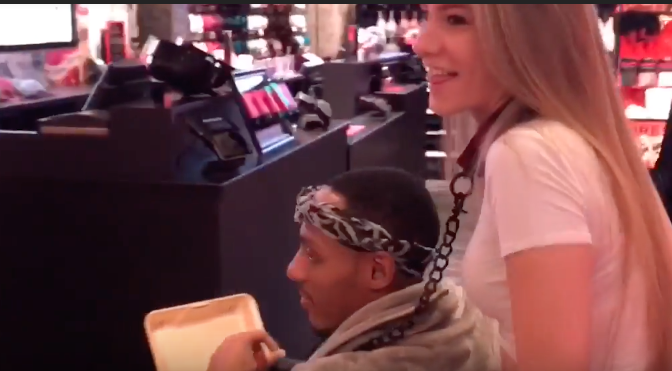 Pimpin Pat Takes Flat Azz Bottom White Girl On Stroll In Mall On Leash