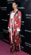 Shanina Shaik Arrivals for the Launch of PRETTYLITTLETHING by Kourtney Kardashian, held at POPPY in Los Angeles, California