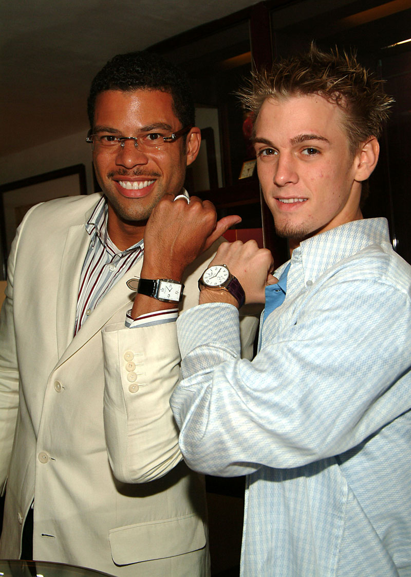Al Reynolds and Aaron Carter during Asprey Shopping Event to Benefit VH1 Save the Music Foundation - June 30, 2005 at Asprey in New York City, New York, United States.
