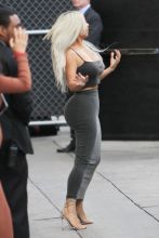 Kim Kardashian is seen leaving The Jimmy Kimmel Show in Hollywood.