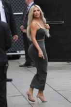Kim Kardashian is seen leaving The Jimmy Kimmel Show in Hollywood.