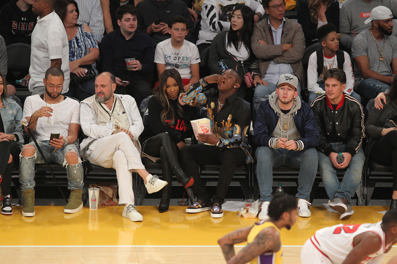 Tuesday November 21, 2017;  Celebs out at the Lakers game. The Los Angeles Lakers defeated the Chicago Bulls by the final score of 103-94 at Staples Center in Los Angeles, CA.