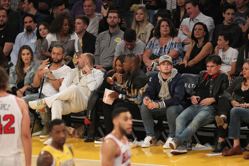 Tuesday November 21, 2017; Celebs out at the Lakers game. The Los Angeles Lakers defeated the Chicago Bulls by the final score of 103-94 at Staples Center in Los Angeles, CA.
