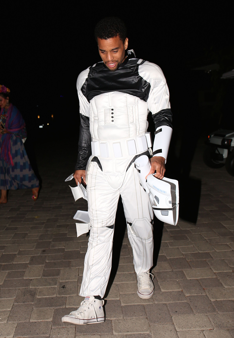 Micheal Ealy exits Chrissy & Johns Halloween party in LA.