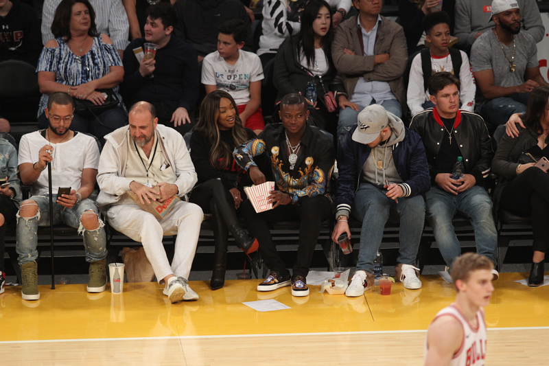 Tuesday November 21, 2017;  Celebs out at the Lakers game. The Los Angeles Lakers defeated the Chicago Bulls by the final score of 103-94 at Staples Center in Los Angeles, CA.