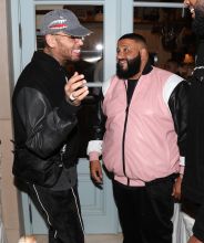 BEVERLY HILLS, CA - DECEMBER 02: Chris Brown and DJ Khaled attend The Four cast Sean Diddy Combs, Fergie, and Meghan Trainor Host DJ Khaled's Birthday Presented by CÎROC and Fox on December 2, 2017 in Beverly Hills, California.