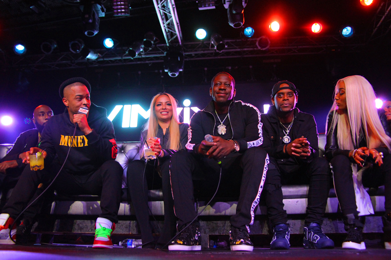 Hustle Gang Angela Yee hosts her podcast "Lip Service" live with T.I., Naturi Naughton