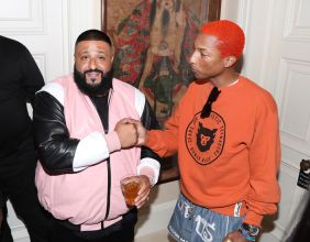 BEVERLY HILLS, CA - DECEMBER 02: DJ Khaled and Pharrell Williams attend The Four cast Sean Diddy Combs, Fergie, and Meghan Trainor Host DJ Khaled's Birthday Presented by CÎROC and Fox on December 2, 2017 in Beverly Hills, California.