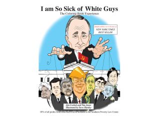 An ironic adult coloring book called 'I am So Sick of White Guys,' is testing the limits of the alt-right's sense of humor. The authors say they "do not hate white guys". In fact, they are white guys, but when the political satire hit the market the far right exploded with negative and abusive comments towards the Seattle-based authors Jim Corbett and Tim Jones. The coloring book features cartoons such as "The Devolution of Man: From Man to Klan" and a disclaimer which states that the authors cannot be held responsible for "mental or emotional suffering" experienced by such groups as "white supremacists" or "misogynists and crotch-grabbers" among others. "When far right cartoons depicted President Obama as a Nazi or as a monkey, the right was completely silent, but make a joke about white guys, and the right-wing blogosphere erupts," said�Jones, who reported feeling "amazed" at how rapidly the angry posts erupted on alt-right forums like Breitbart, The Drudge Report and Stormfront. Corbett�was equally surprised by the "tidal wave of enraged comments", ranging from charges that he and Jones must be racist against whites and "thinly veiled threats" against their safety. Despite the flood of angry tweets and comments the authors reported a "dramatic rise in book sales" in the first 24 hours. They are donating ten percent of the book's profits to the Southern Poverty Law Center, which devotes its efforts to opposing hate groups. The illustrator is Steve Hartley