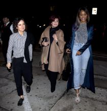 Rapper Eve joins the cast of the hit TV Talk show called 'The Talk' with Sharon Osbourne, Sarah Gilbert and Julie Chen. They were all seen arriving together for dinner at 'Craigs' Restaurant in West Hollywood, CA
