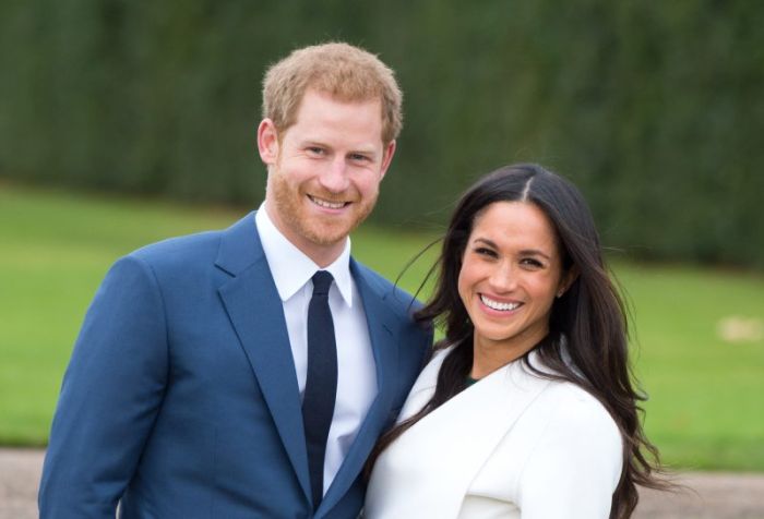 Prince Harry and Meghan Markle attend a photocall at Kensington Palace after announcing their engagement. Their wedding is scheduled for next Spring.
