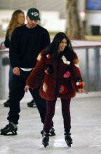 Kourtney Kardashian and boyfriend Younes Bendjima romantically ice skating together at a party in Thousand Oaks.