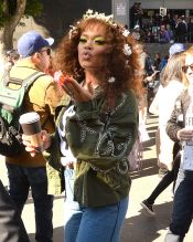 Andra Day Attends The Los Angeles Womens March
