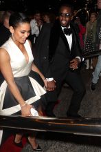 Diddy and Cassie arrive to Clive Davis party in New york