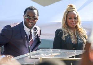 Sean Diddy Combs supports Mary J. Blige at her star ceremony in Los Angeles, California