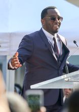 Sean Diddy Combs and Tyrese Gibson having fun at Mary J. Blige star ceremony in Los Angeles, California