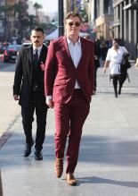 Actor Garrett Hedlund is seen leaving Mary J. Blige's star ceremony in Hollywood, California