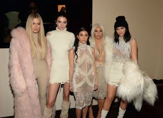 NEW YORK, NY - FEBRUARY 11: Khloe Kardashian, Kendall Jenner, Kourtney Kardashian, Kim Kardashian West and Kylie Jenner attend Kanye West Yeezy Season 3 at Madison Square Garden on February 11, 2016 in New York City.
