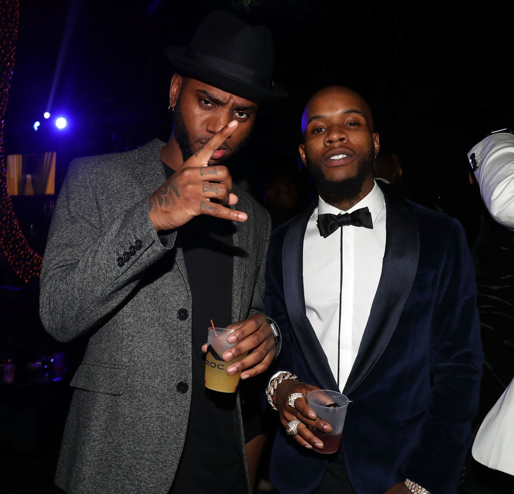 MIAMI, FL - DECEMBER 31: Bryson Tiller and Tory Lanez attends Sean "Diddy" Combs Hosts CIROC The New Year 2018 Powered By Deleon Tequila at Star Island on December 31, 2017 in Miami, Florid