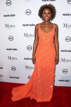 Issa Rae WEST HOLLYWOOD, LOS ANGELES, CA, USA - JANUARY 11: Marie Claire's Image Maker Awards 2018 held at Delilah on January 11, 2018 in West Hollywood, Los Angeles, California, United States.