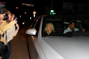 Kim Kardashian and husband Kanye West leaving Craig's Restaurant in Los Angeles