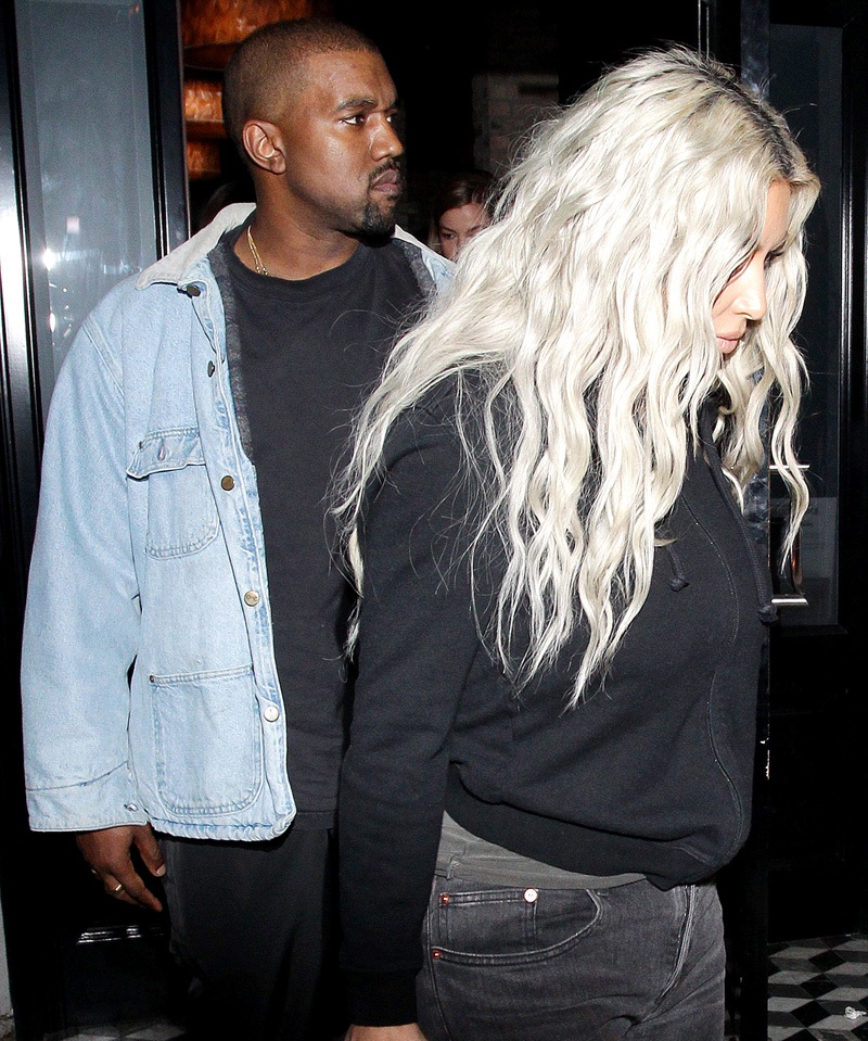 Kim Kardashian and husband Kanye West leaving Craig's Restaurant in Los Angeles