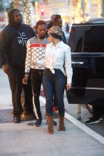 Cardi B and Off Set walk hand in hand as they shop together at Moncler on Rodeo Drive in Beverly Hills