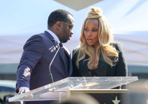 Sean Diddy Combs supports Mary J. Blige at her star ceremony in Los Angeles, California
