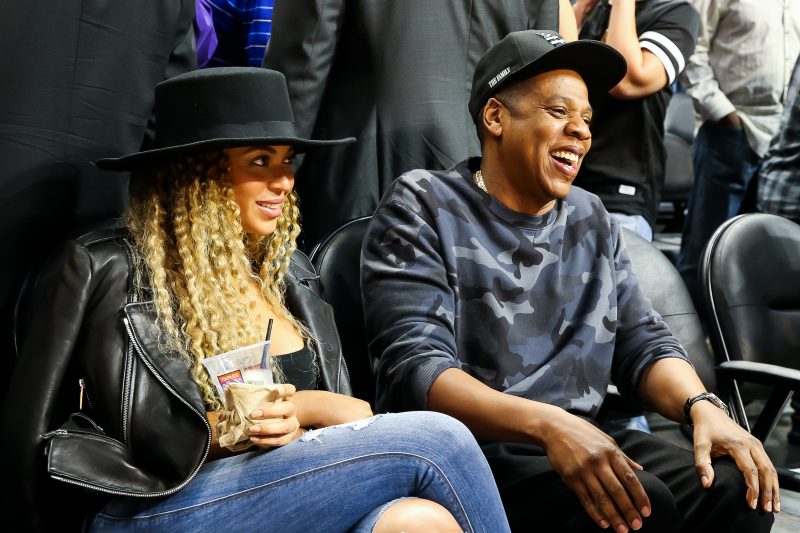 Beyonce and Jay Z attend the LA Clippers vs. OKC Thunder at Staples Center in Los Angeles, CA. 