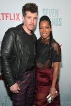 BEVERLY HILLS, CA - FEBRUARY 23: Beau Knapp (L) and Regina King attend Netflix's 'Seven Seconds' Premiere screening and post-reception in Beverly Hills, CA on February 23, 2018 in Beverly Hills, California.