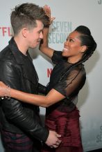 BEVERLY HILLS, CA - FEBRUARY 23: Beau Knapp (L) and Regina King attend Netflix's 'Seven Seconds' Premiere screening and post-reception in Beverly Hills, CA on February 23, 2018 in Beverly Hills, California.