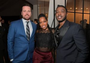 BEVERLY HILLS, CA - FEBRUARY 23: (L-R) Michael Mosley, Regina King, and Zackary Momoh attend Netflix's 'Seven Seconds' Premiere screening and post-reception in Beverly Hills, CA on February 23, 2018 in Beverly Hills, California.