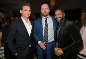 BEVERLY HILLS, CA - FEBRUARY 23: Lawrence Bender, Michael Mosley, and David Shanks attend Netflix's 'Seven Seconds' Premiere screening and post-reception in Beverly Hills, CA on February 23, 2018 in Beverly Hills, California.