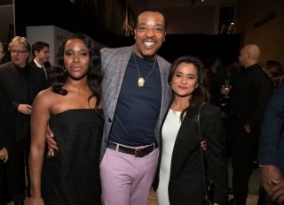 BEVERLY HILLS, CA - FEBRUARY 23: (L-R) Clare-Hope Ashitey, Russell Hornsby, and Veena Sud attend Netflix's 'Seven Seconds' Premiere screening and post-reception in Beverly Hills, CA on February 23, 2018 in Beverly Hills, California.